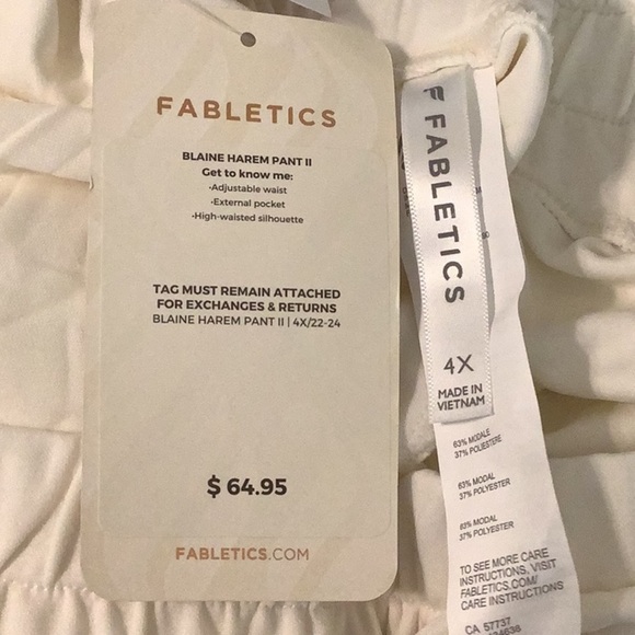 Fabletics Blaine Jogger II White Jogger Sweatpants Size 4X. New With Tags - Picture 7 of 7